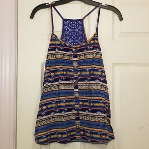 Self Esteem Boho Print Spaghetti Strap Tank Top